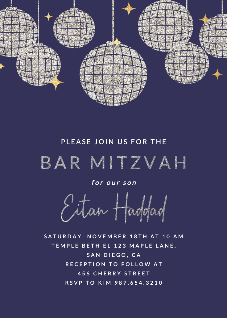Mega fun party - bar & bat mitzvah invitation